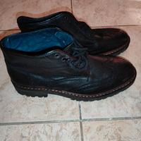 Anfibi Brogue Bata Pelle Nera - Suola Carrarmato