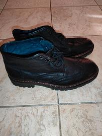 Anfibi Brogue Bata Pelle Nera - Suola Carrarmato