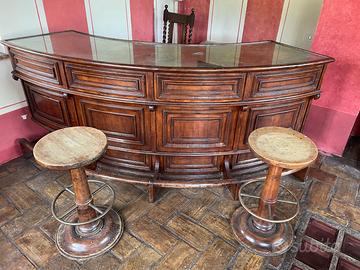 Tavolo Bar e Sgabelli in Legno Massello