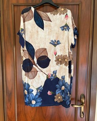 Vestito donna maniche corte con fantasia a fiori