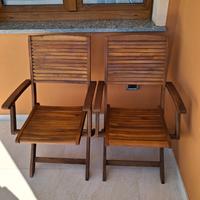 Poltroncine da esterno pieghevoli in legno