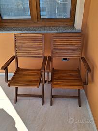 Poltroncine da esterno pieghevoli in legno