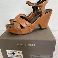 SANDALI IN PELLE N.40 -COLOR COGNAC