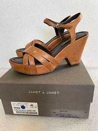 SANDALI IN PELLE N.40 -COLOR COGNAC