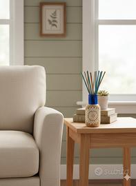 Vasetto  artigianale in vetro con centrino vintage