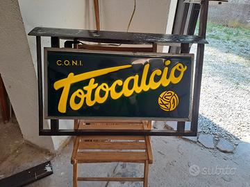 RARA Insegna Luminosa TOTOCALCIO Originale C.O.N.I