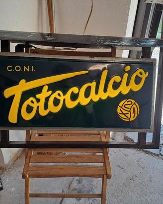 RARA Insegna Luminosa TOTOCALCIO Originale C.O.N.I