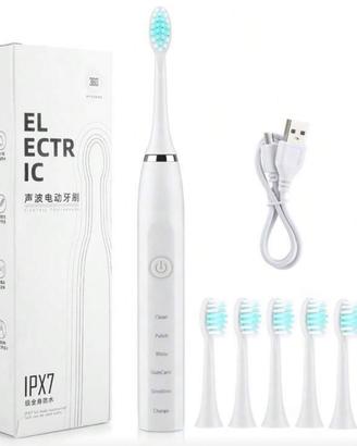 Spazzolino Elettrico Ultrasonico-con 6 testine