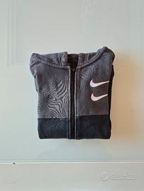 "Felpa Nike con cappuccio e zip blu/grigia - M"