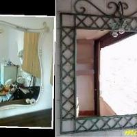 SPECCHIO in ferro pieno forgiato e battuto a mano