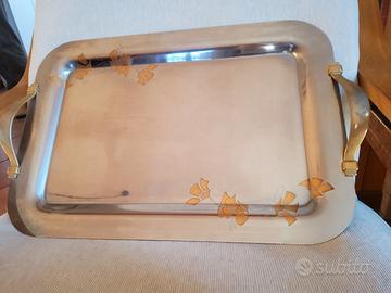 Vassoio acciaio inox e ottone