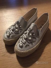 Espadrilles con strass e perle