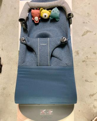 BabyBjörn Sdraietta Bliss, Jersey 3D, Blu tortora
