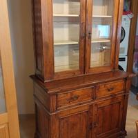 credenza vetrina antica in legno massello