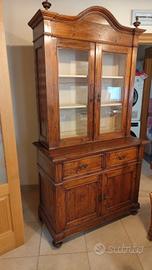 credenza vetrina antica in legno massello