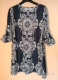 Abito Fantasia Damascata B/N 