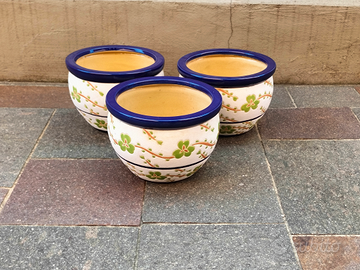 3 portavasi in porcellana