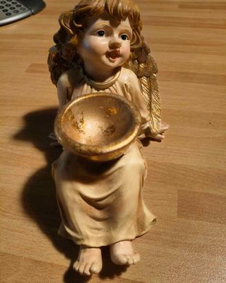 Statuetta angelo/putto portacandele