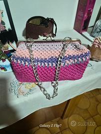 borsa uncinetto con manico catena 