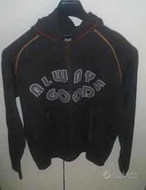 FELPA CON CAPPUCCIO E ZIP DOLCE E GABBANA LANA MER