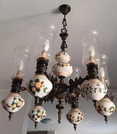 lampadario 6 luci vintage