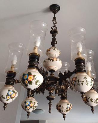 lampadario 6 luci vintage