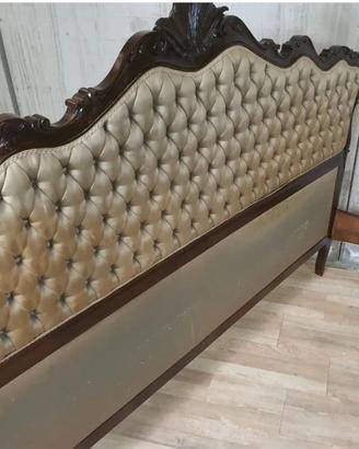 Testata Letto stile veneziano anni '70 legno noce