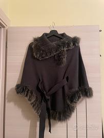 Poncho in pelliccia di visone