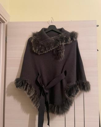 Poncho in pelliccia di visone