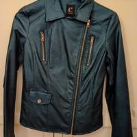 Giacca similpelle verde petrolio donna Cafenoir