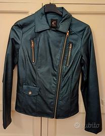 Giacca similpelle verde petrolio donna Cafenoir