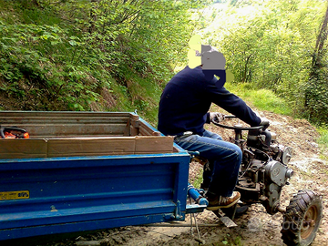 Moto coltivatore 20 hp con rimorchio