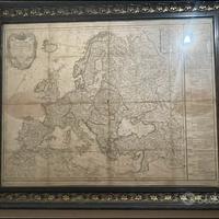 Mappa antica dell’Europa con cornice decorata