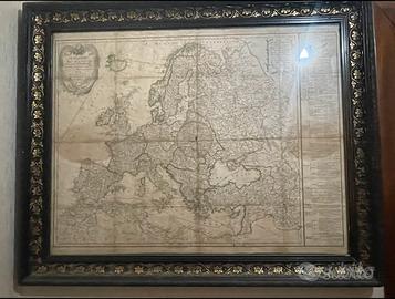Mappa antica dell’Europa con cornice decorata