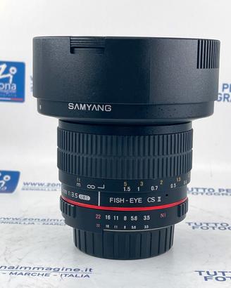 SAMYANG 8 mm f3.5 II PER NIKON + GARANZIA USATO