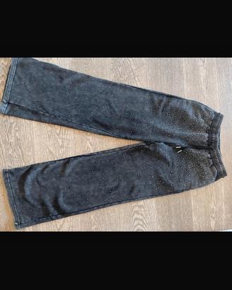 Pantaloni tuta nera  brillantini strass paillettes