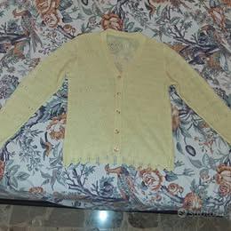 Golfino Cardigan Vintage in Pizzo Cotone ai ferri