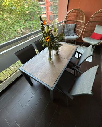 Set tavolo con sedie da giardino 140 X 75
