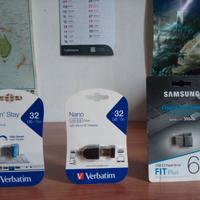Samsung USB 3.1, Verbatim USB 3.0, 2.0 mini nuove