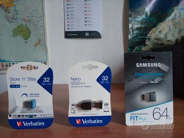 Samsung USB 3.1, Verbatim USB 3.0, 2.0 mini nuove