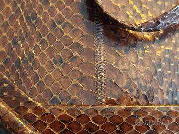 Elegante borsetta vintage in vera pelle di serpent