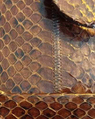 Elegante borsetta vintage in vera pelle di serpent