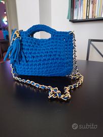 borsa handmade blu royal