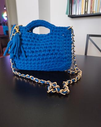 borsa handmade blu royal
