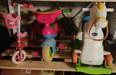 set cavallo a dondolo Chicco triciclo monopattino