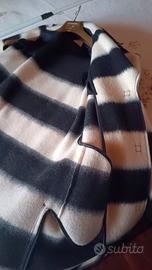 Cappotto donna elegante fantasia bianco/panna