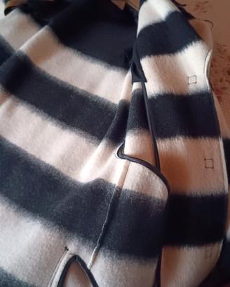 Cappotto donna elegante fantasia bianco/panna