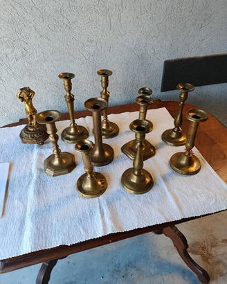 Set porta candela ottone 