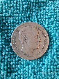 Moneta Vittorio Emanuele III 1lira 1907