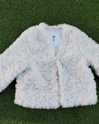 Pellicciotto bianco H&M, taglia 2-4 anni